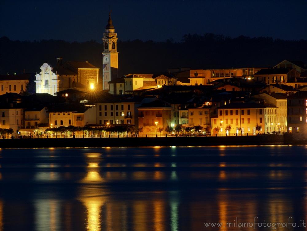 Angera (Varese, Italy) - Arona seen from Angera at darkening